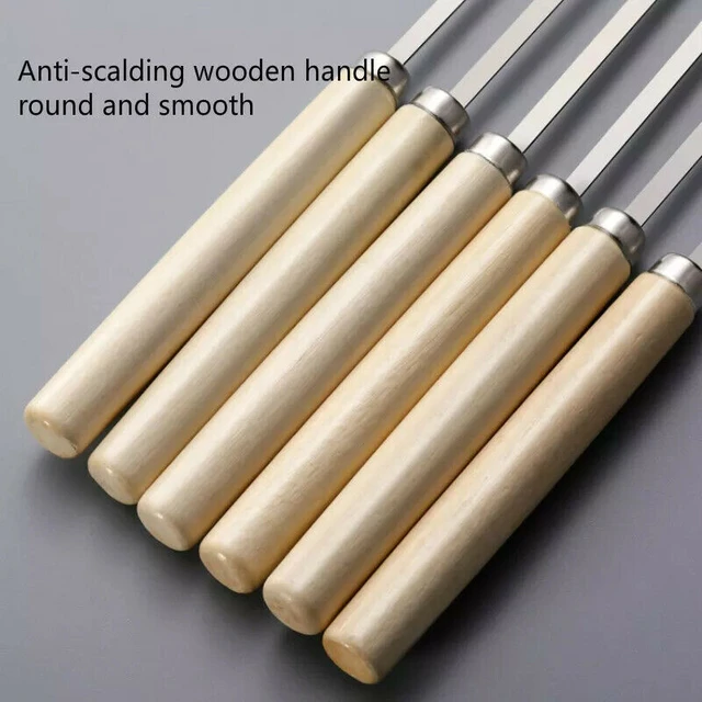 Brochettes de Barbecue plates en métal, 16 pouces, en acier inoxydable,  réutilisables, ensemble pour la viande, paquet de 10 - AliExpress