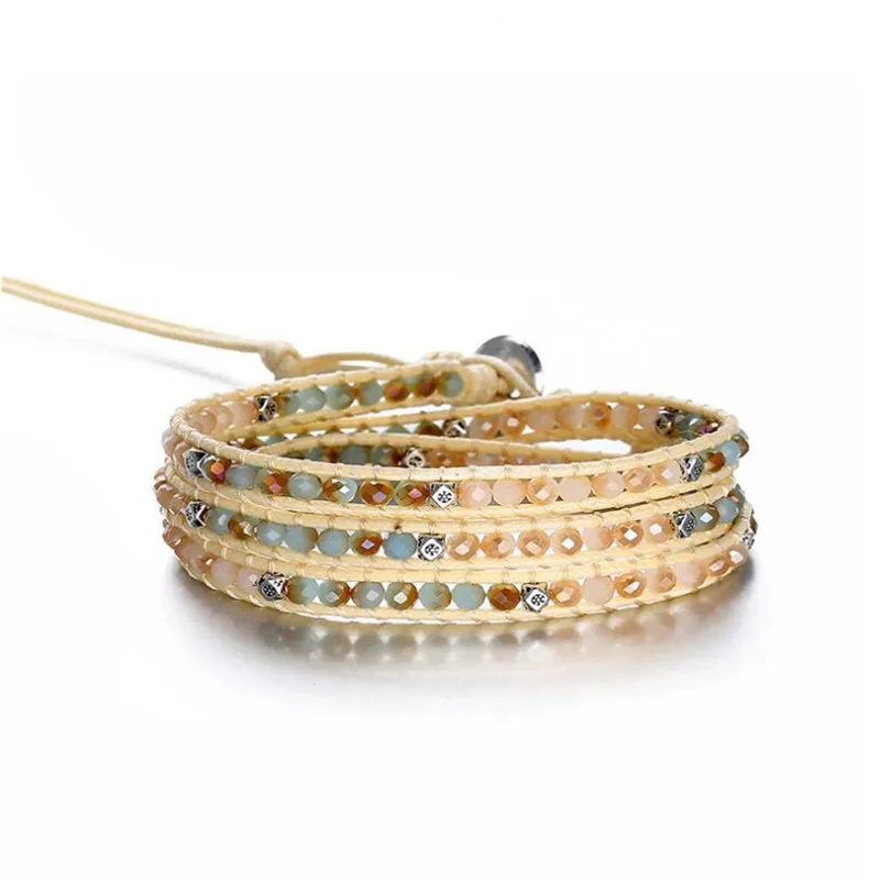 

Bohemian Colorful Beads Weave Charm Bracelet For Women Ethnic Natural Stone Multilayer Wrap Bracelets Fashion Jewelry Hot