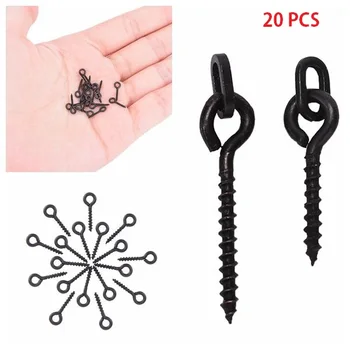 

20 Pcs Screw Peg with Ring Swivel D-Rig Chod Rig Terminal Tackle Bait Holder Screw Carp Fishing Accessories