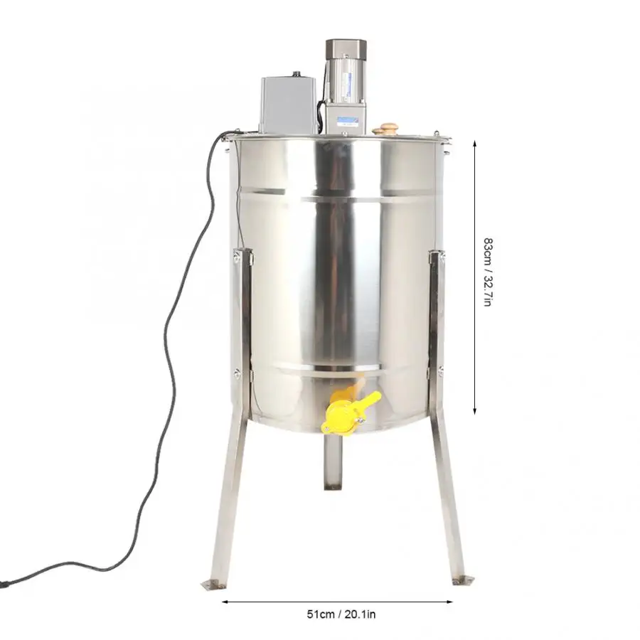 1 шт. Электрический экстрактор пчелиного меда из нержавеющей стали, центрифуга для меда, оборудование для пчеловодства - Цвет: US plug