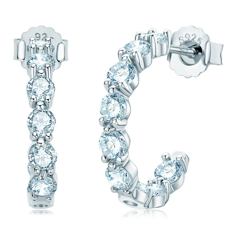 OEVAS 100% 925 Sterling Silver Real 3mm Moissanite Stud Earrings For Women Sparkling Wedding Party Fine Jewelry Gifts Wholesale