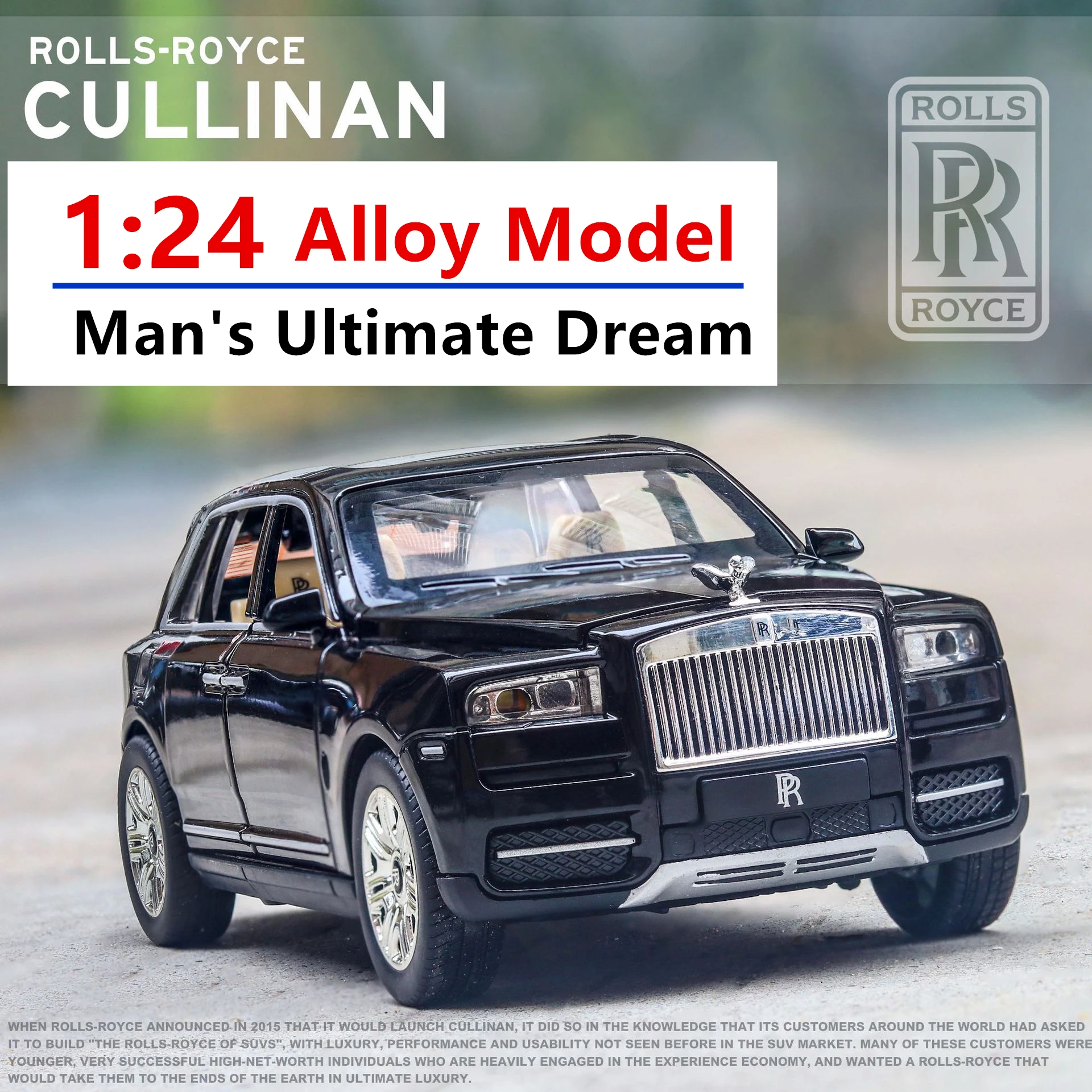 Роскошная модель автомобиля 1:24 Cullinan Коллекционная подарок задняя крышка