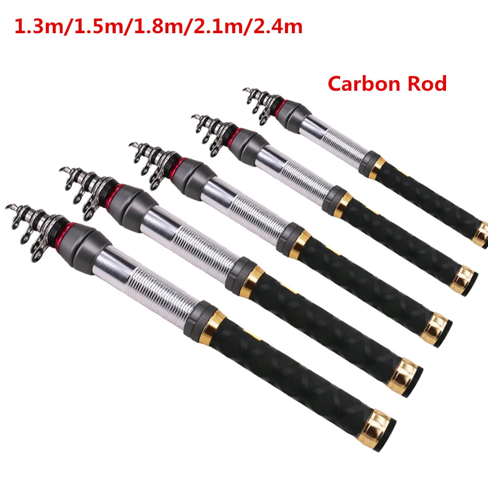 

Mini Pocket Size Carbon Telescopic Fishing Rod Ultra Light Rod 1.3m 1.5m 1.8m 2.1m 2.4m Fishing Rod Spinning Fishing Pole