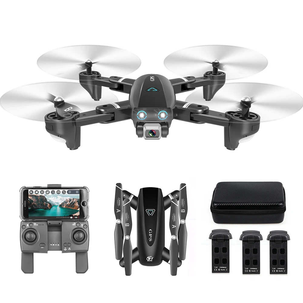 

CSJ S167GPS Drone with Camera WIFI FPV Drone 720P Camera Flying Gesture Control Auto Return RC Quadcopter 3 Batteries RC Toys