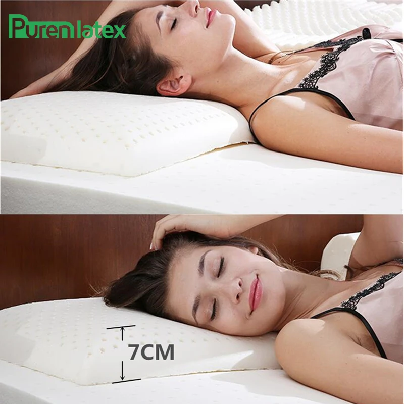 PurenLatex Thailand Natural Latex Pillow Orthopedic Neck Pillow Spine Protect Cervical Vertebrae Health Care Bedding Pillow