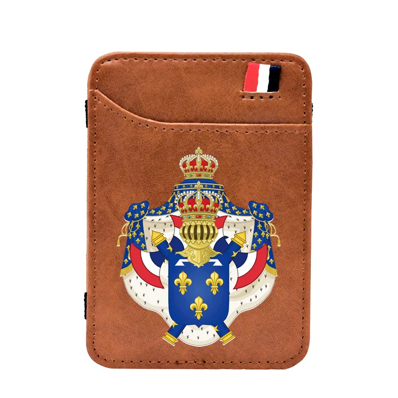 

Royal Coat of Arms of The Digital Printing Leather Magic Wallet Men Women Short Mini Thin Money Clips Credit Card Purse Gift