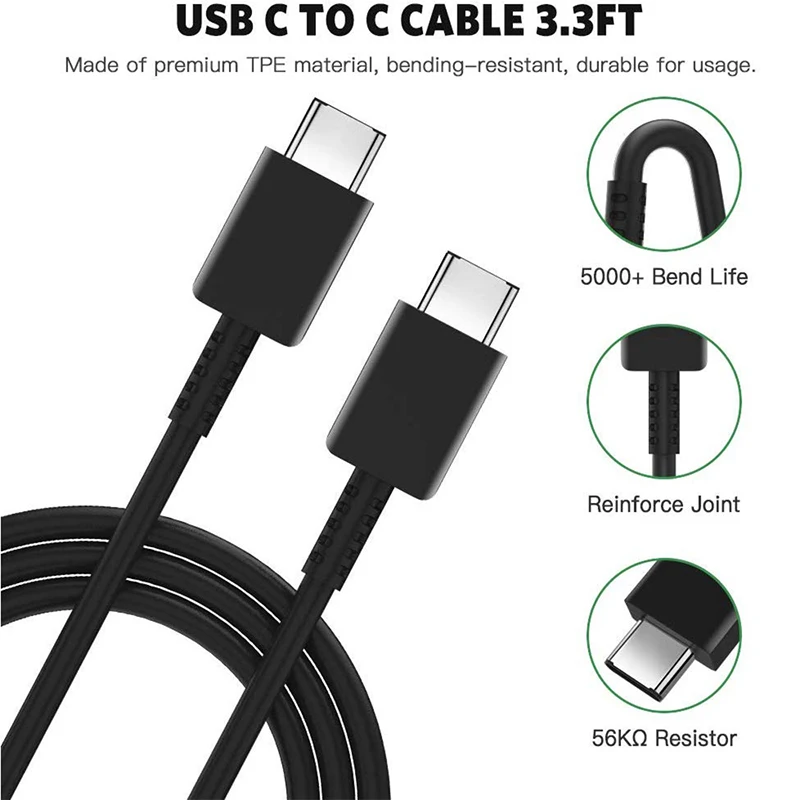 Fast charge 18w Original 45W Samsung S20 Super Fast Charger Adaptive quick charge type C to type-c cable for galaxy s10 a50 a51 s8 note 10 9 8 65 watt car charger