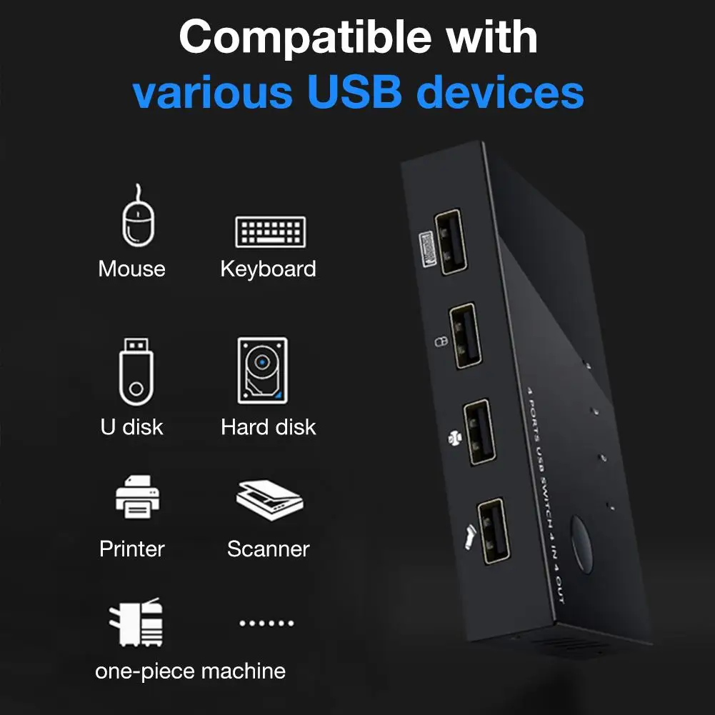 USB 2 0 коммутатор 4 порта периферийный адаптер Блок концентратор шт поделиться 1