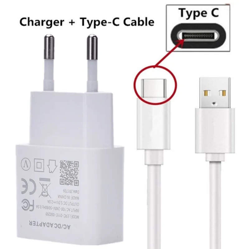 Быстрое зарядное устройство европейского стандарта, зарядный кабель Micro USB type C для samsung galaxy A3 A7 A5 J7 NEO DUO Plus J1 J2 J3 J5 - Тип штекера: charger-1M type c