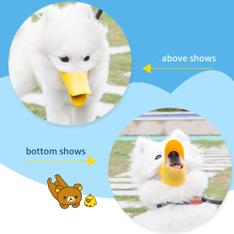 

Anti-Bite Cute Masks Duck Mouth Mask Pets Accessories Dog Products Dog Muzzle Non-Toxic Silicone Adjustable For Pets Products