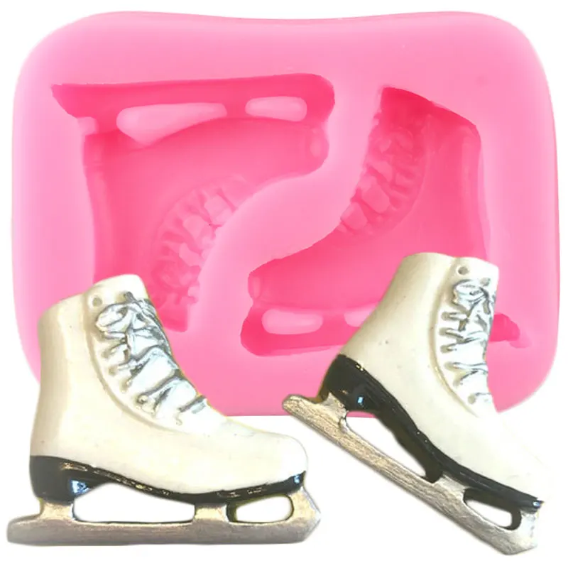 3D Shoes Silicone Mold Ice Skates Cupcake Topper Fondant Cake Decorating Tools Candy Chocolate Mould Jewelry Resin Clay Moulds | Дом и сад