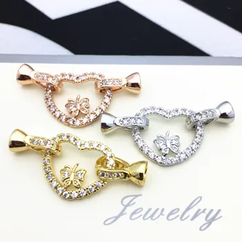 

Clasps For Jewelry Making Fastening Accessories 925 silver plating Cubic Zirconia Clasps For DIY Pearls Necklace Bracelet Clasp
