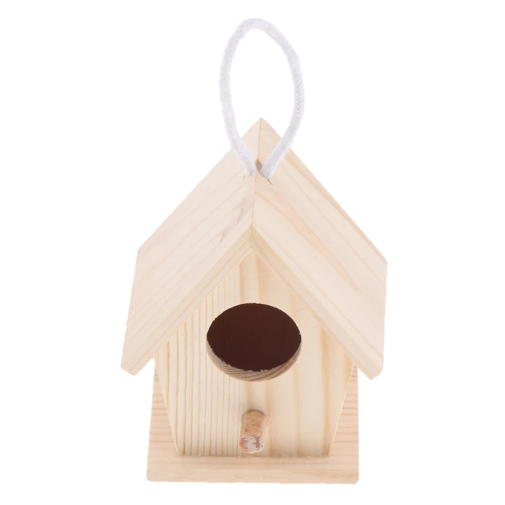 Blesiya Natural Wooden Bird Parakeet Budgie Cockatiel Nesting Box Parrot