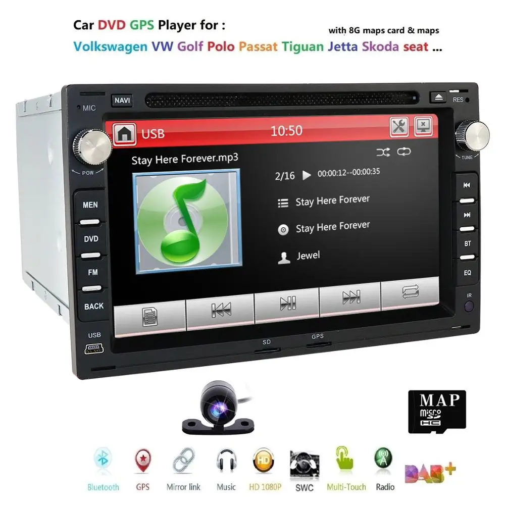 

Ossuret WINCE V W Radio Car DVD Navigation For V W Passat JETTABora Polo GOLF CHICO SHARAN GPS Navigation SWC DAB+ RDS USB BT SD
