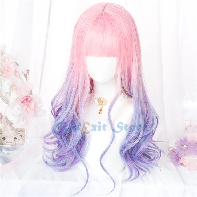 Details about   2020 New Princess Lolita Harajuku Women Ombre Curly Hair Cosplay Daily Full Wigs