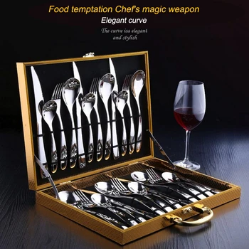 

12pcs Cutlery Set Tableware Stainless Steel Knife Fork Spoon Dinner Set Luxury Cutlery Set Gift Box Flatware For Mother's Gift