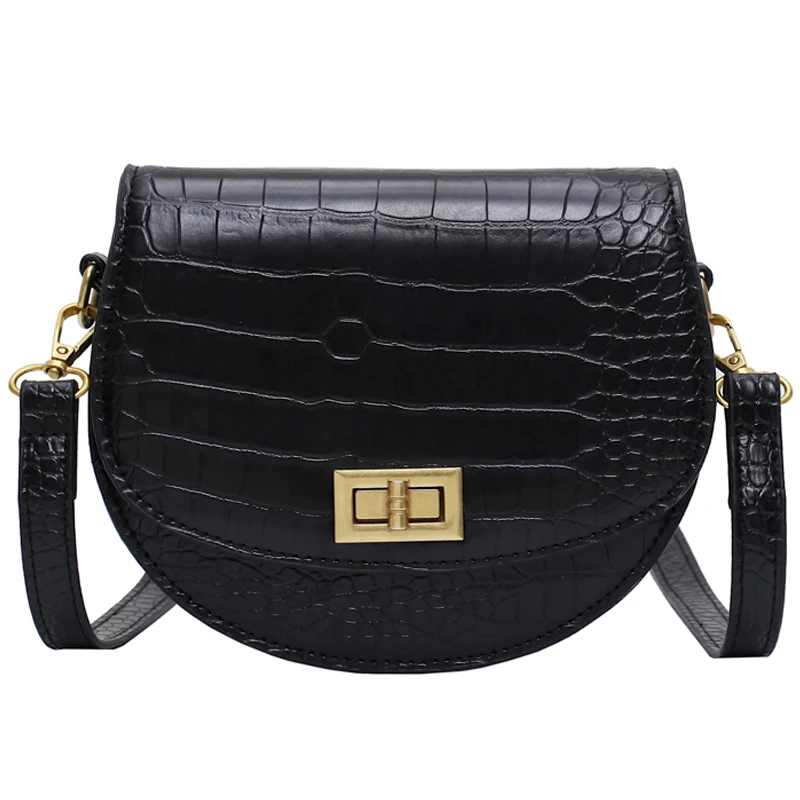 

iVog New Arrival Everyday Ladies Black Messenger Crossbody Handbag enciaga Fashion Geometric Saddle Bags for Women 2019