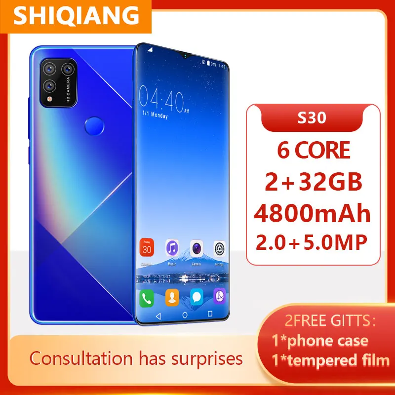 SOYES S30 Mobile Phones 6.7inch Full Screen 32GB Android Smartphones 4800mAh Face Fingerprint Unlock Cell Phones
