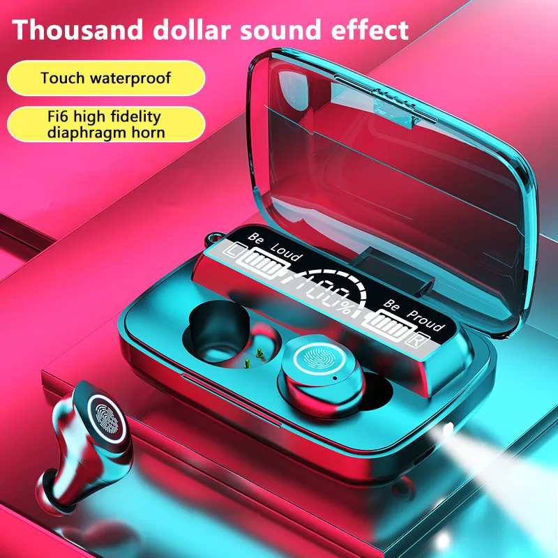 

Hoaralet TWS V5.1 Wireless Bluetooth Earphone Fi6 Touch Control Waterproof Headphones 9D Stereo Sports Earbuds Headset with Mic