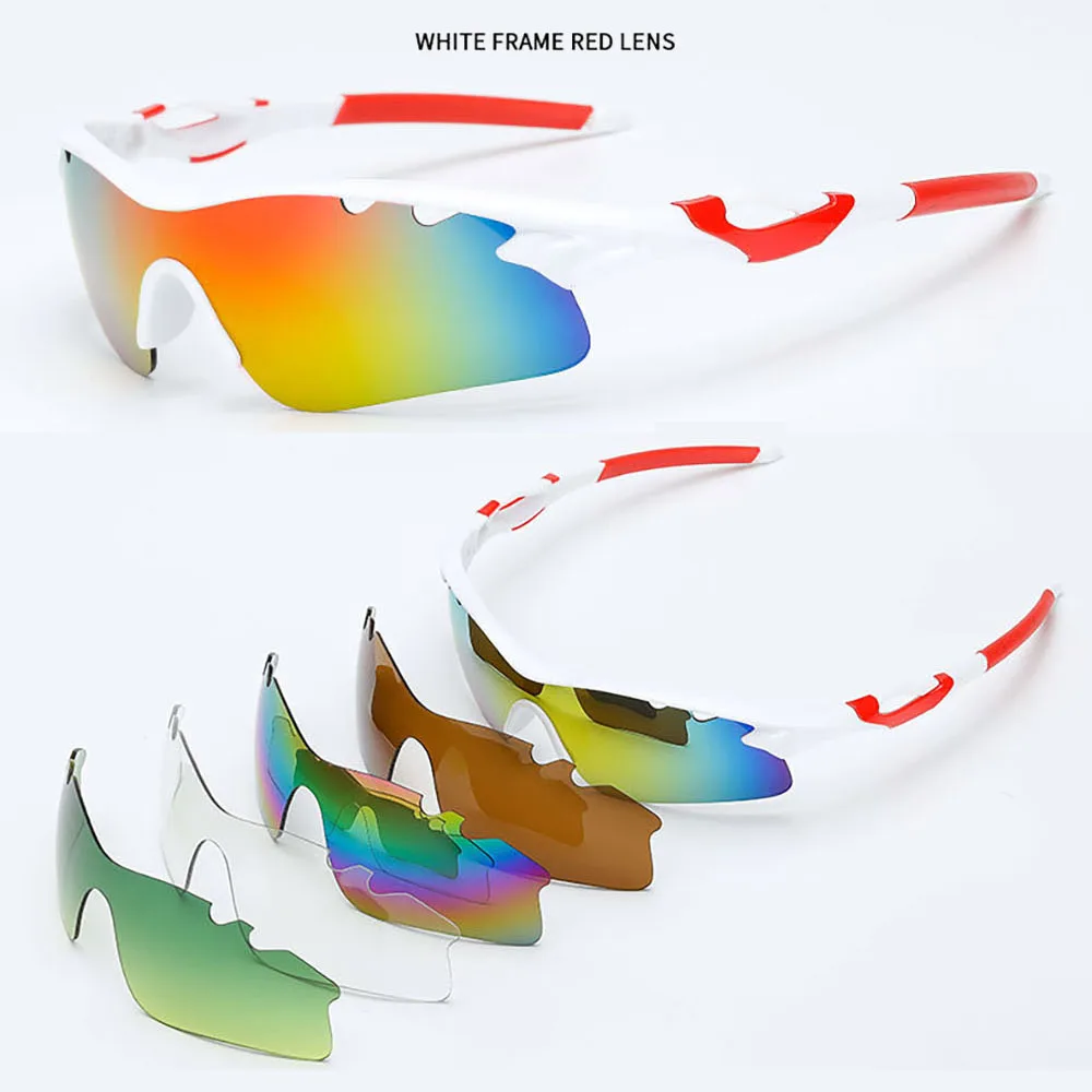 New Cycling glasses explosion-proof outdoor riding glasses sunglasses 5 lens sports set polarized Discoloration sunglasses