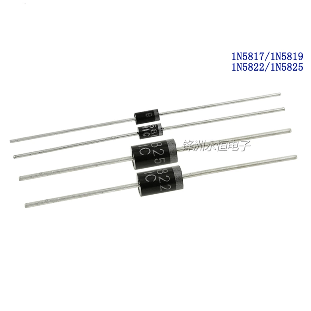 50pcs/lot Schottky Diodes 1n5817/1n5819/1n5822/1n5825 1a 3a 40v ...