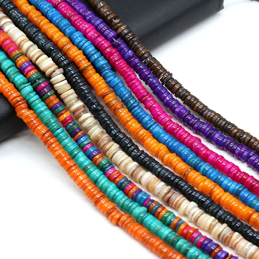 

Natural Light Watercolor Shell Spacer Disc Bohemian Beads Handmade DIY Necklace Bracelet Anklet Jewelry Accessories Gift Making