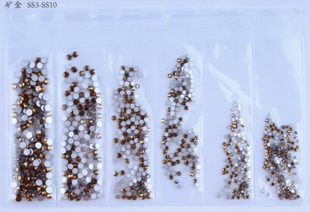Colors Nail Rhinestones 1 Pack 1 Bag about 1440 PCS Mixed Size Round Flat-back AB Crystal/Rhinestone