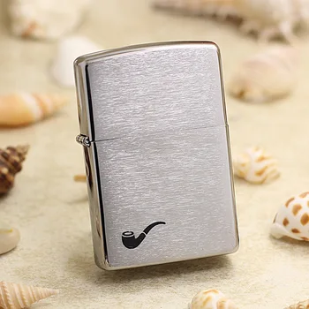 

Genuine Zippo oil lighter copper windproof Pipe dedicated cigarette Kerosene lighters Gift With anti-counterfeiting code