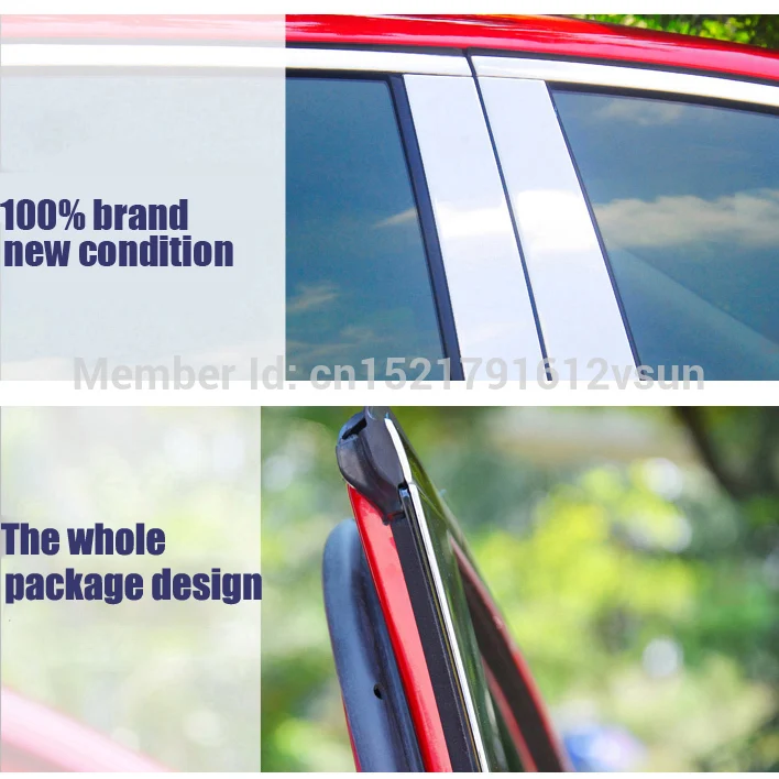 TOMMIA Full Window Middle Pillar Molding Sill Trim Chromium Styling Strips Stainless Steel For Honda Jade 2013