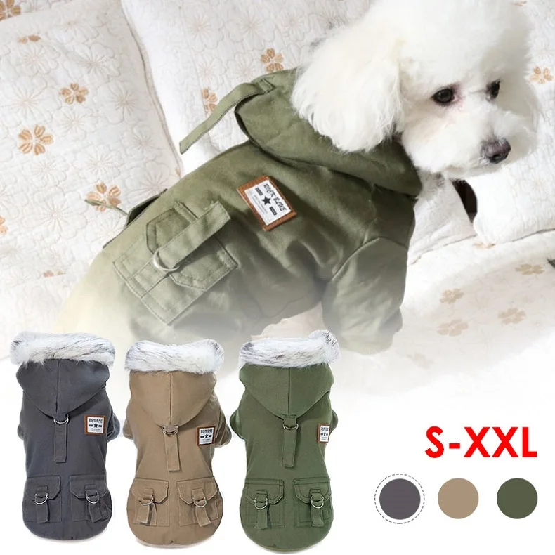 Милая Одежда для собак для маленьких и средних собак, пальто для собак, теплая куртка, толстая пушистая одежда для бульдога, одежда для домашних животных, зимний комбинезон для собак