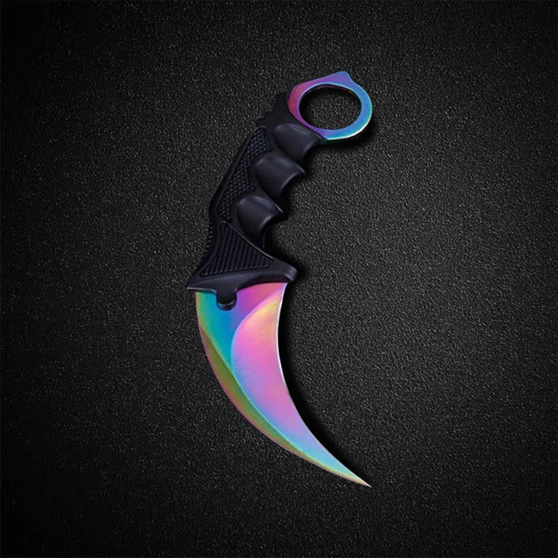 

24h Ship Steel Claw knives Karambit Hunting Knife CS GO Tactical Claw Neck Knife Camp Hike Outdoor Self Defense Hunting Survival