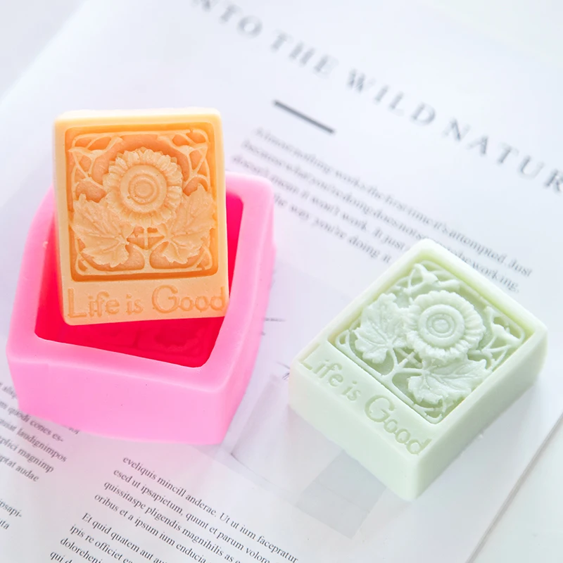 

Life is good Silicone Mold Square Soap Mold Crafts Chocolate Cake Molding Handmade Tools