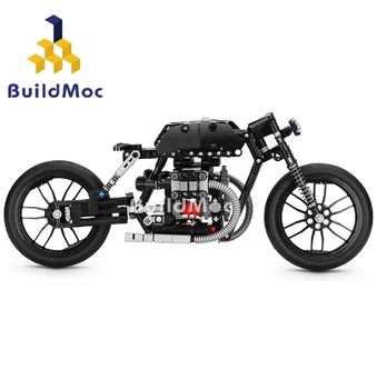 

BuildMoc Moto-Bike 21468 Bobber Cross Building Blocks technic Motorcycle Model Educational DIY Bricks kid toys
