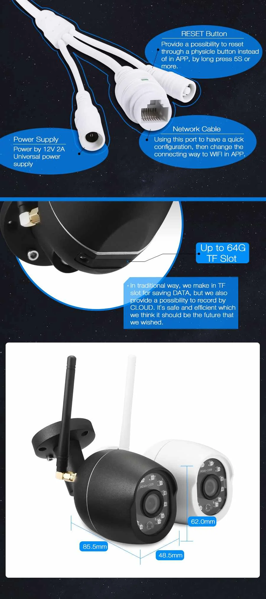 DIGOO DG-W01f система видеонаблюдения 720P наружная ip-камера видеонаблюдения Система видеонаблюдения комплект видеонаблюдения Водонепроницаемая wifi ip-камера безопасности