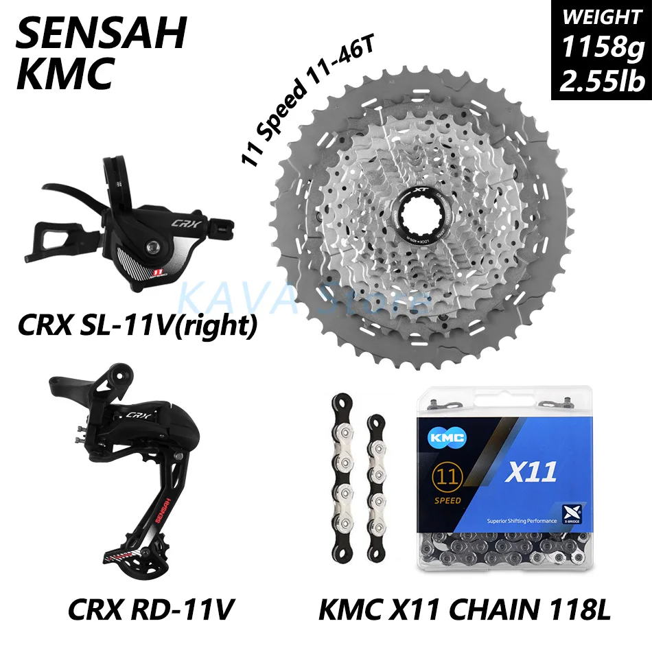 SENSAH CRX 1X11S M7000 горный велосипед mtb велосипедные переключатели 11-40/42/T маховик KMC X11 цепь GXP 104BCD кривошипная звездочка - Цвет: CRX 11S M8000 11-46T