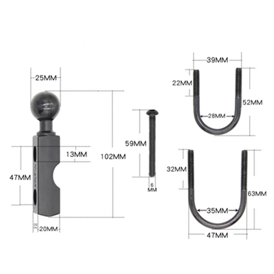 Long Plate Type Motorcycle Handlebar and Pump Base Mount Holder (5)