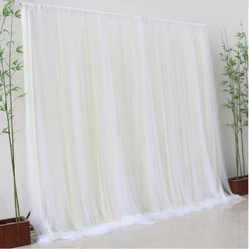 

Wedding backdrop curtain event party decor customized wedding stage background transparent silk curtain drape decoration