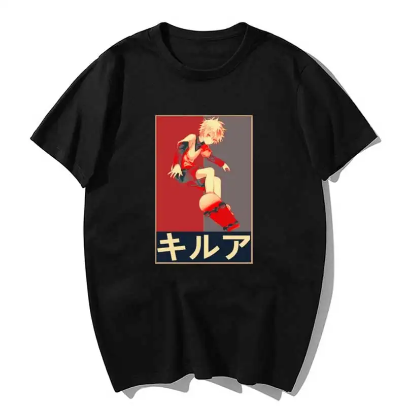 Футболка Hunter X Killua Мужская милые летние топы мультяшный рисунок Karate Graphic футболка