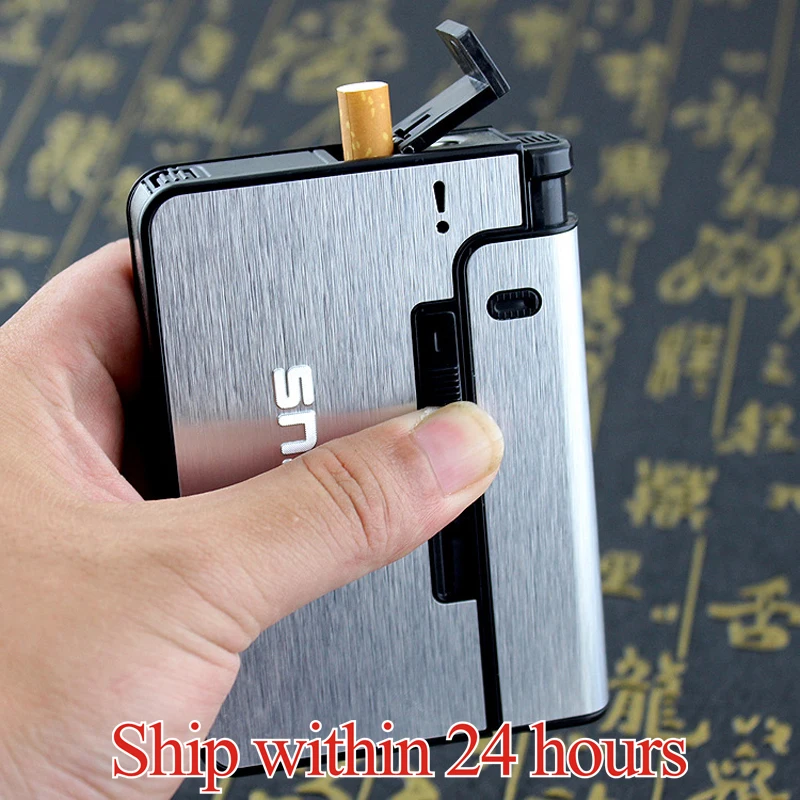 Case Lighter Gadget-Tools Cigarette-Boxes Christmas-Gifts Automatic Metal Women 10PCS