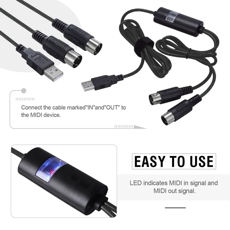 professionelles Piano-Keyboard zu PC/Laptop/Mac MIDI-Adapterkabel für Home Music Studio PUSOKEI MIDI-zu-USB-In-Out-Kabel MIDI-Schnittstelle professionelles Piano-Keyboard zu PC/Laptop/Mac MIDI-Adapterkabel für Home Music Studio PUSOKEI MIDI-zu-USB-In-Out-Kabel MIDI-Schnittstelle