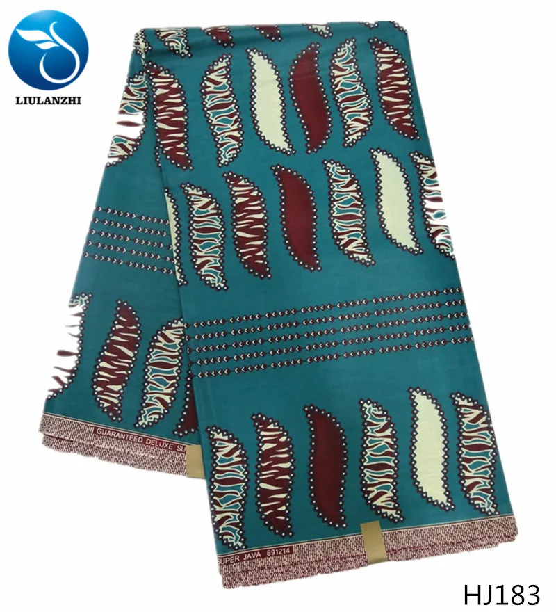 HJ183 LIULANZHI африканская восковая ткань Java ankara восковая хлопковая ткань Новое поступление настоящая батик ткань для платья HJ177-HJ200 - Цвет: HJ183