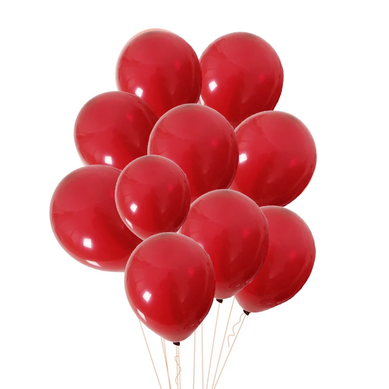 10pcs Ruby Red Latex Balloons Valentine's Day Proposal Wedding Atmosphere Decoration Arrangement Balloons