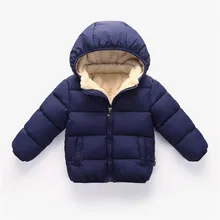 Хлопковое теплое пуховое пальто для новорожденных; пальто с капюшоном на молнии; зимняя одежда для малышей; зимний комбинезон для детей