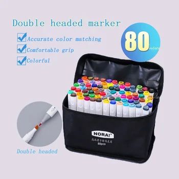

Mark Pen Set 80 Student Double Head School Children Watercolor Washable Painting Brush Drawing Art Kid Gift Marker Stationery