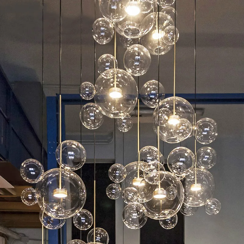Permalink to Modern Creative Transparent Glass Ball Bubble LED Chandelier Nordic Living Room Kitchen Lighting Fixture Dining Room Chandelier