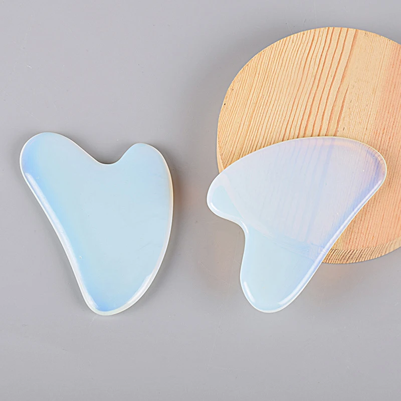 Heart shaped Natural Opal Jade Roller Guasha Scraper For Face Gua Sha Massage Facial Roller Massager Guasha Board Jade Massager