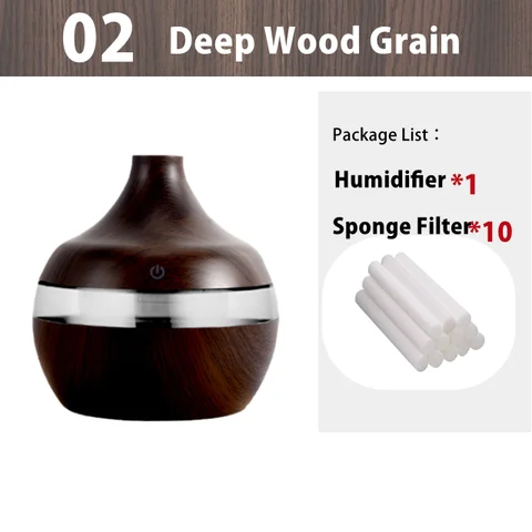 Air Humidifier Essential Oil Diffuser Aroma Ultrasonic Wood Grain USB LED Mini Mist Maker Home Smell for Xiaomi