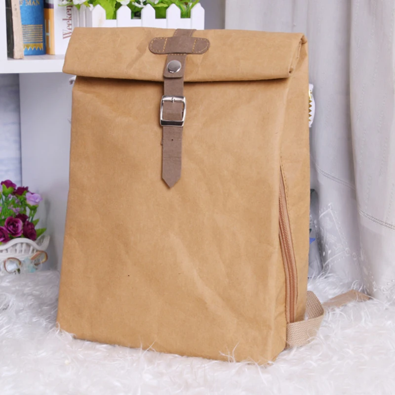 

Washable Kraft Paper Bag Outdoor Backpack Travel Bag Multifunction Business Computer Bag Wash Paper Backpack