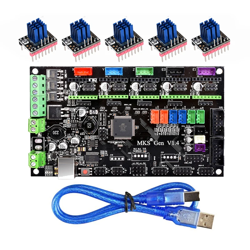Price 3D Printer Parts MKS Gen V1.4 Control Board Mega 2560 R3 motherboard RepRap Ramps1.4 +TMC2100 TMC2130 TMC2208 DRV8825 Driver