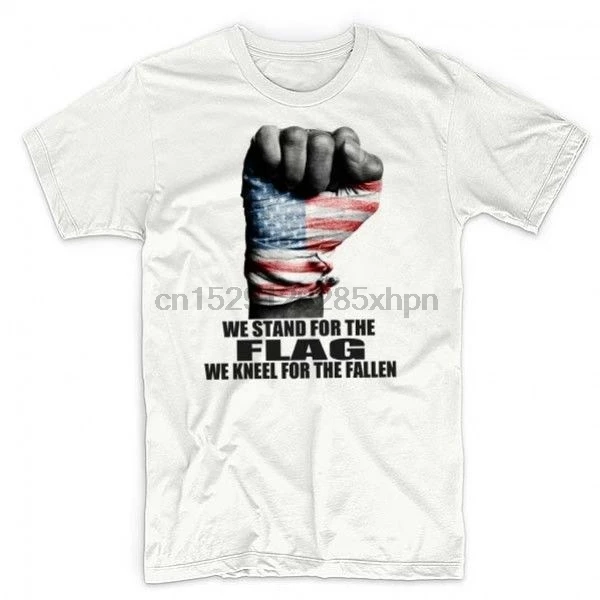 Colin Kaepernick T Shirt Kneel for the Fallen Protest Tee I Stand With Kap/футболка с короткими рукавами большого